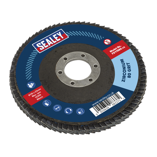 Ø115mm Zirconium Flap Disc Ø22mm Bore 80Grit