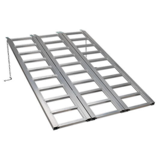 680kg Capacity Wide Tri-Folding Motorcycle/Trike/ATV & Mini Tractor Aluminium Loading Ramp