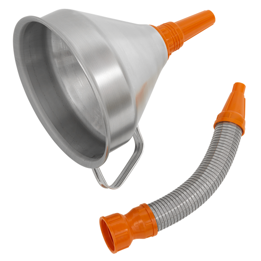 Ø200mm Metal Funnel with Flexible Spout & Filter