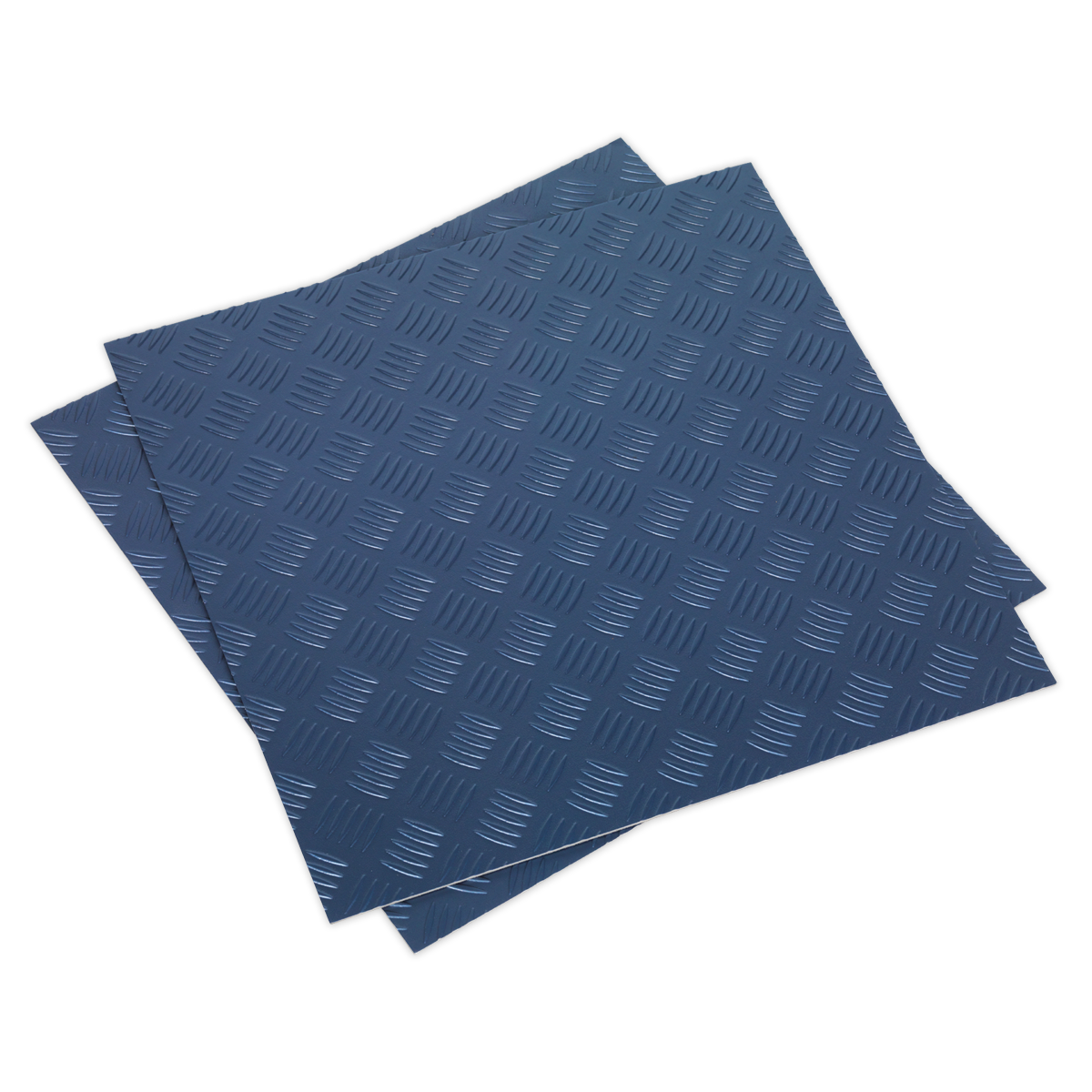 457.2 x 457.2mm Vinyl Floor Tile with Peel & Stick Backing - Blue Treadplate Finish - Pack of 16