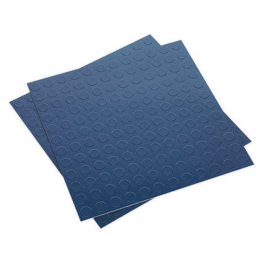 457.2 x 457.2mm Vinyl Floor Tile with Peel & Stick Backing - Blue Coin Finish - Pack of 16