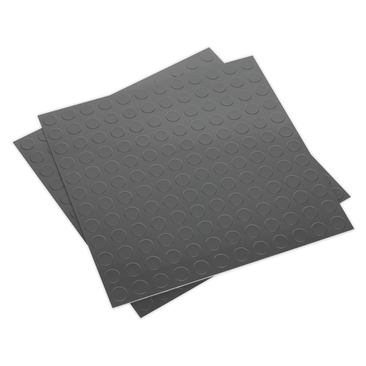 457.2 x 457.2mm Vinyl Floor Tile with Peel & Stick Backing - Silver Coin Finish - Pack of 16