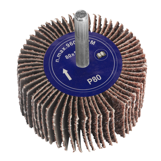 Ø80 x 50mm Flap Wheel 6mm Shaft 80Grit