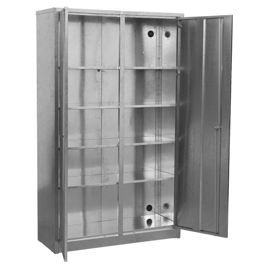 4-Shelf Extra-Wide Galvanized Steel Floor Cabinet