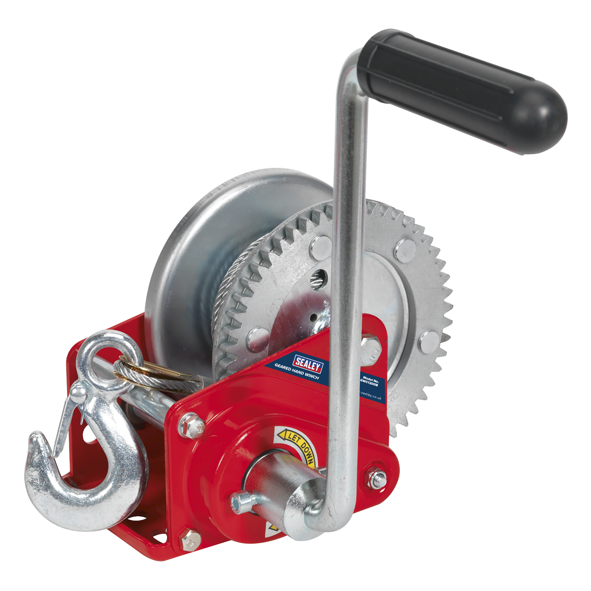 540kg Capacity Geared Hand Winch with Brake & Cable