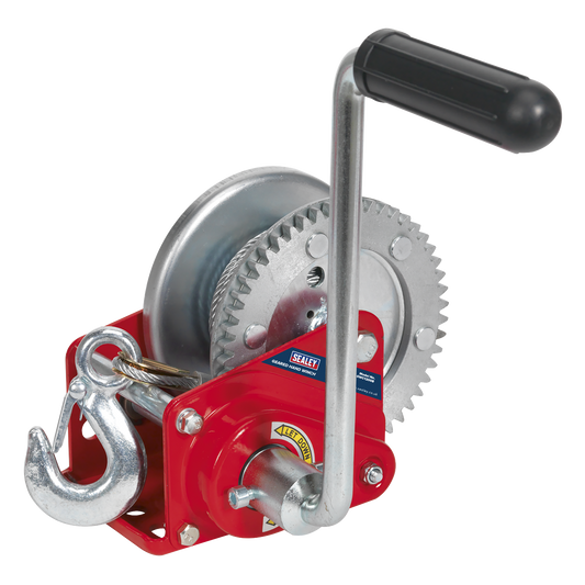 540kg Capacity Geared Hand Winch with Brake & Cable