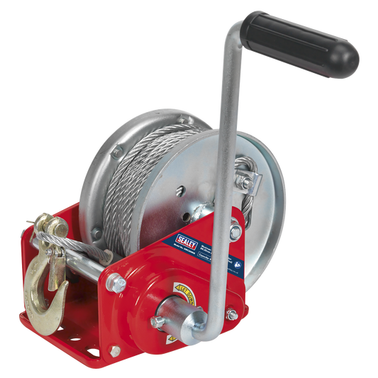 900kg Capacity Geared Hand Winch with Brake & Cable