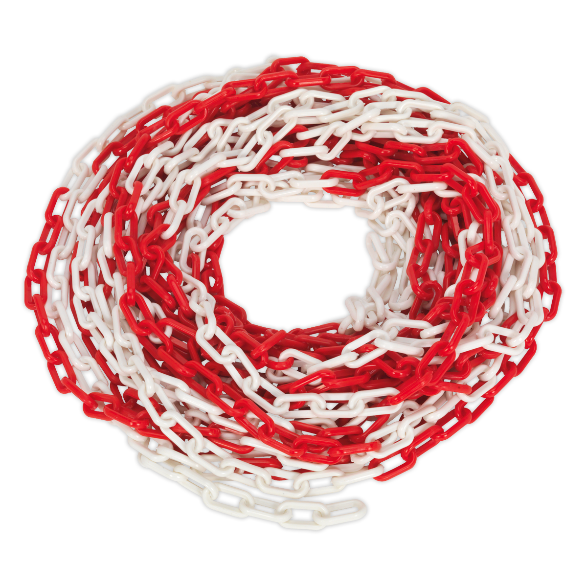 25m x 6mm Red/White Plastic Chain