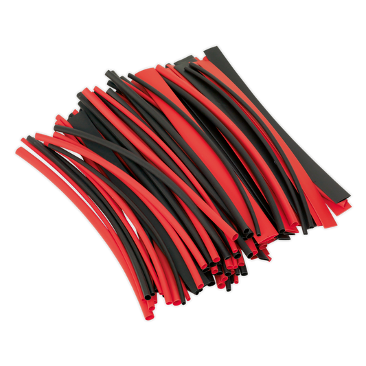 100pc 200mm Heat Shrink Tubing - Black & Red