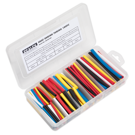 180pc 50 & 100mm Heat Shrink Tubing Assortment - Mixed Colours