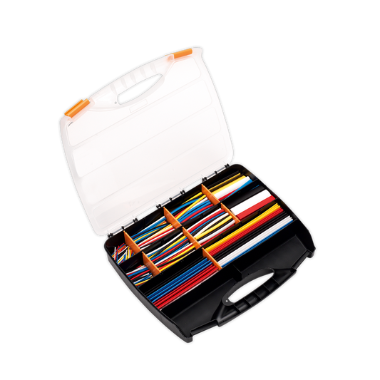 590pc 50, 100, 150 & 200mm Heat Shrink Tubing Assortment - Mixed Colours