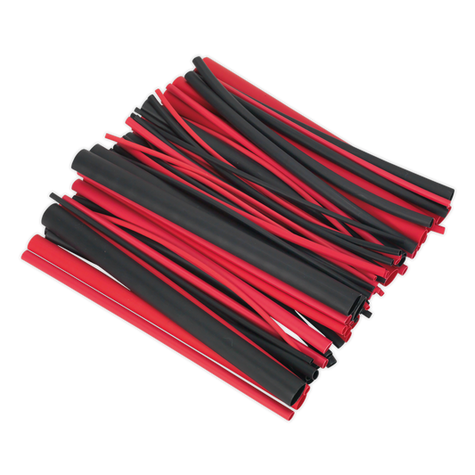 72pc 200mm Heat Shrink Dual Wall Adhesive Lined Tubing - Black & Red