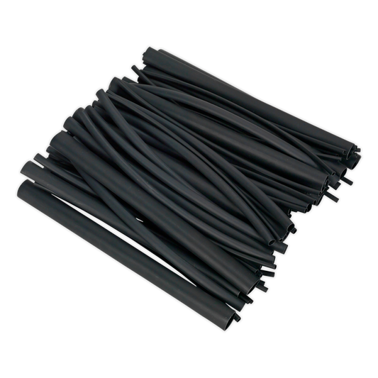 72pc 200mm Heat Shrink Dual Wall Adhesive Lined Tubing - Black