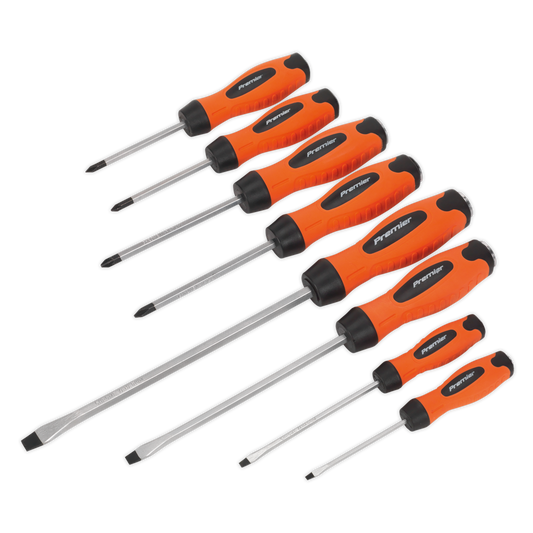 8pc Hammer-Thru Screwdriver Set - Hi-Vis Orange