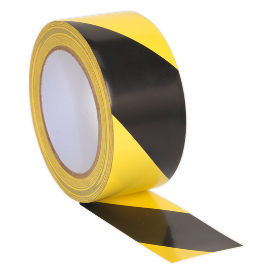 50mm x 33m Black/Yellow Hazard Warning Tape