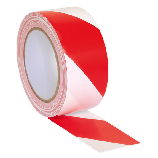 50mm x 33m Red/White Hazard Warning Tape