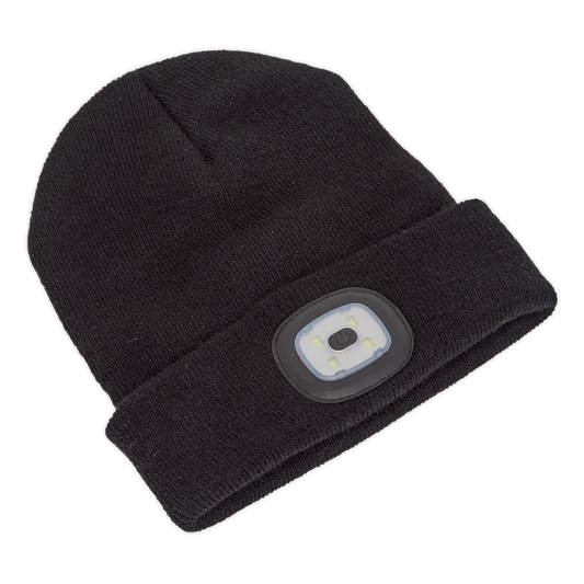 1W SMD LED USB Rechargeable Beanie Hat