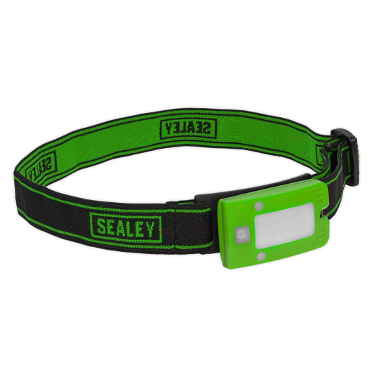 2W COB LED Rechargeable Head Torch with Auto-Sensor - Green