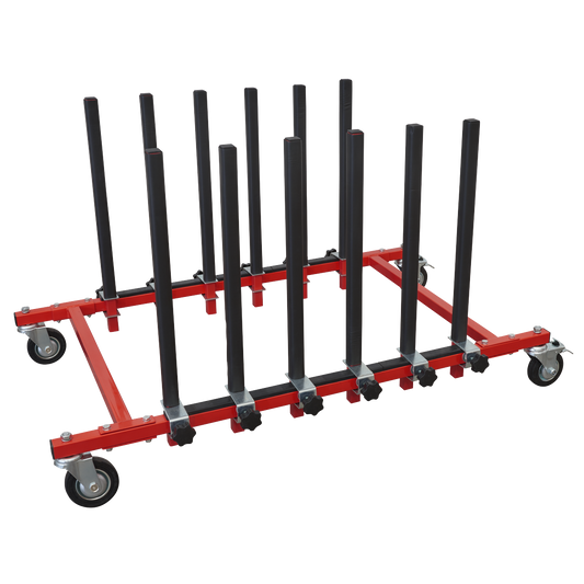 Mobile Panel Storage Rack Holds 5 Panels