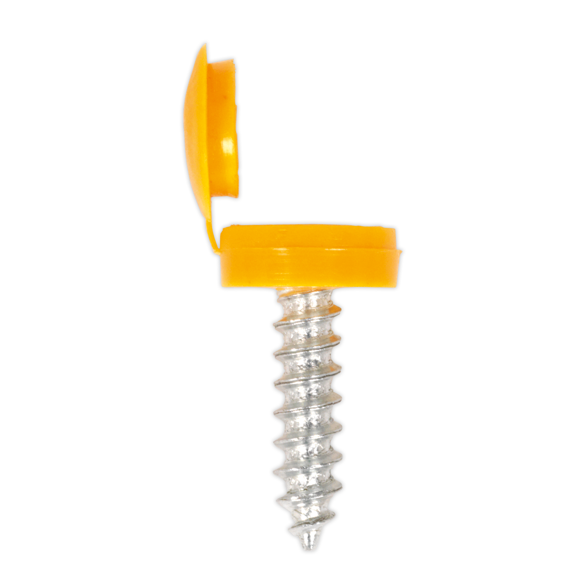 4.2 x 19mm Yellow Numberplate Screw with Flip Cap - Pack of 50