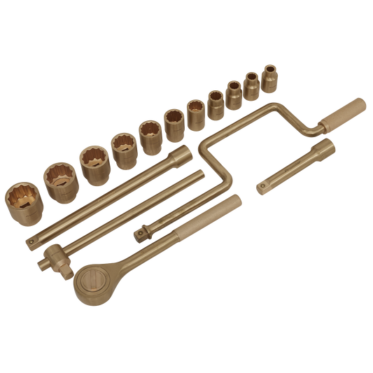 17pc 1/2"Sq Drive Socket Set - Non-Sparking