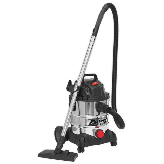 20L Wet & Dry Industrial Vacuum Cleaner 1250W Stainless Drum