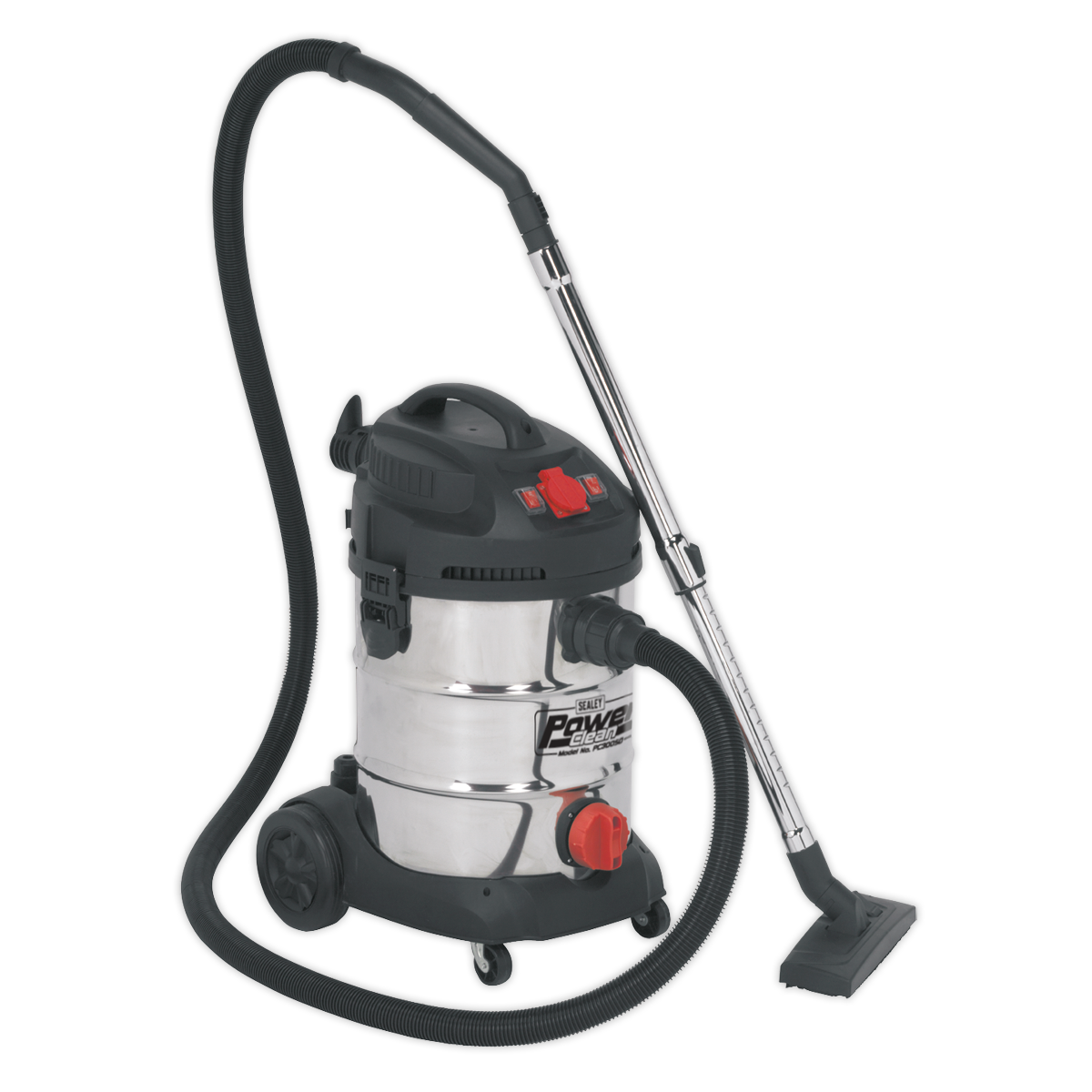 30L Wet & Dry Industrial Vacuum Cleaner 1400W with Stainless Drum & Auto Start