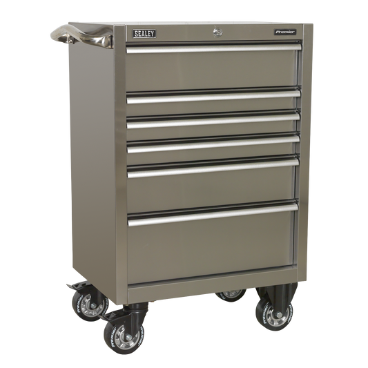 6 Drawer 675mm Stainless Steel Heavy-Duty Rollcab