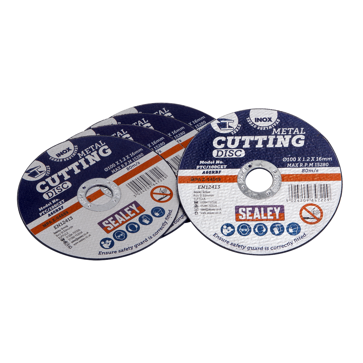 Ø100 x 1.2mm Cutting Disc Ø16mm Bore - Pack of 5