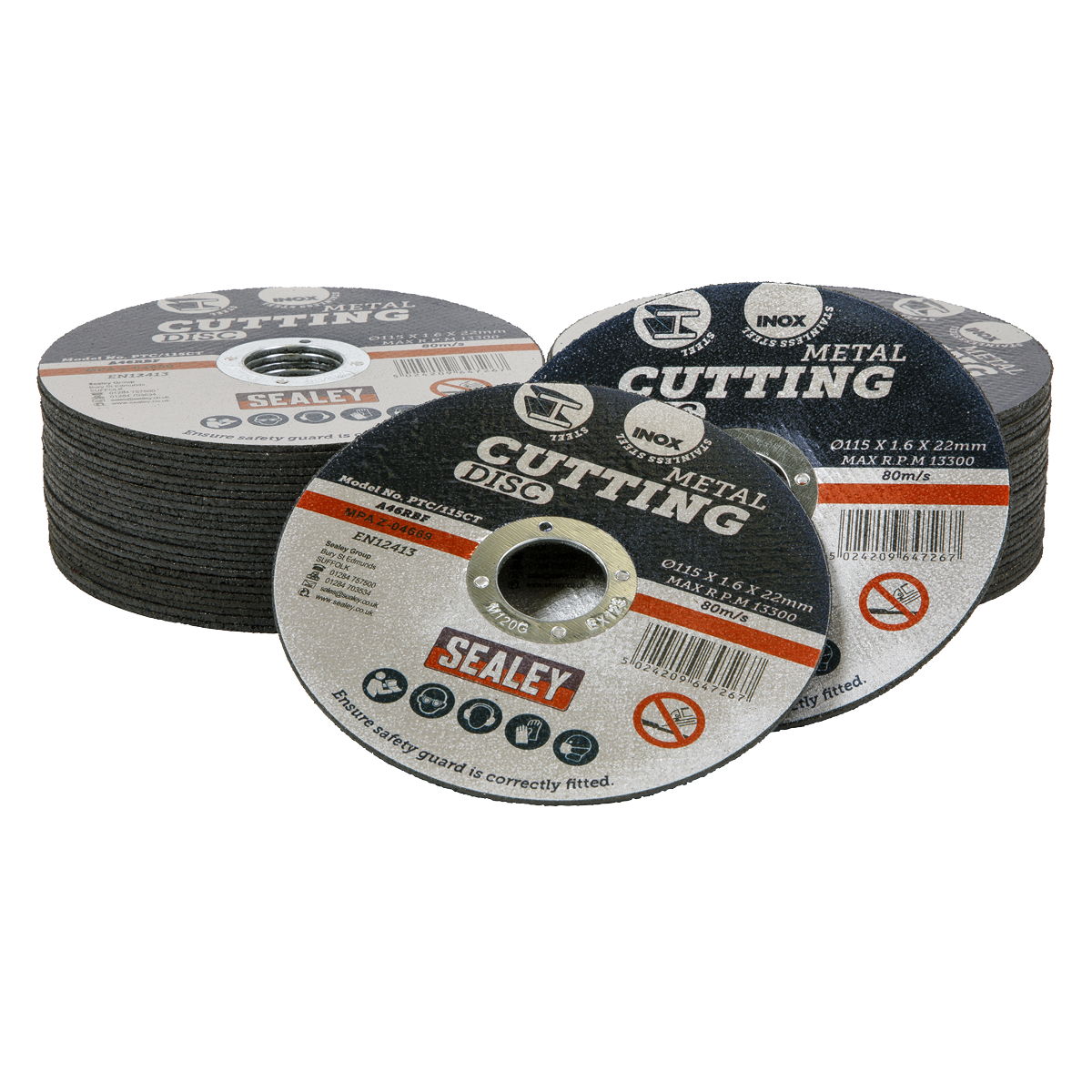 Ø115 x 1.6mm Cutting Disc Ø22mm Bore Pack of 50