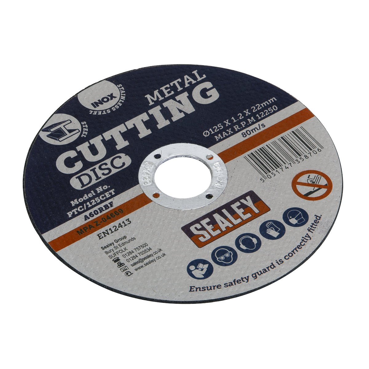 Ø125 x 1.2mm Cutting Disc Ø22mm Bore