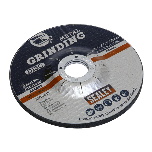 Ø125 x 6mm Grinding Disc Ø22mm Bore