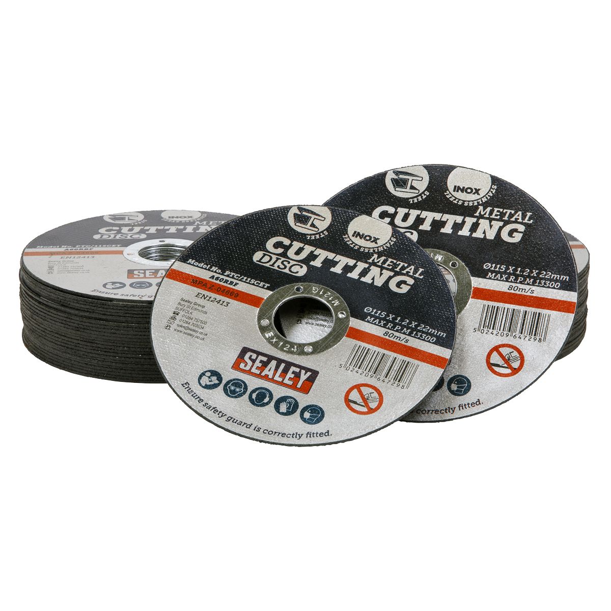 Ø115 x 1.2mm Cutting Disc Ø22mm Bore - Pack of 50