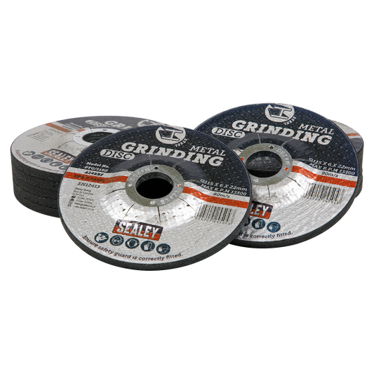 Ø115 x 6mm Grinding Disc Ø22mm Bore - Pack of 12
