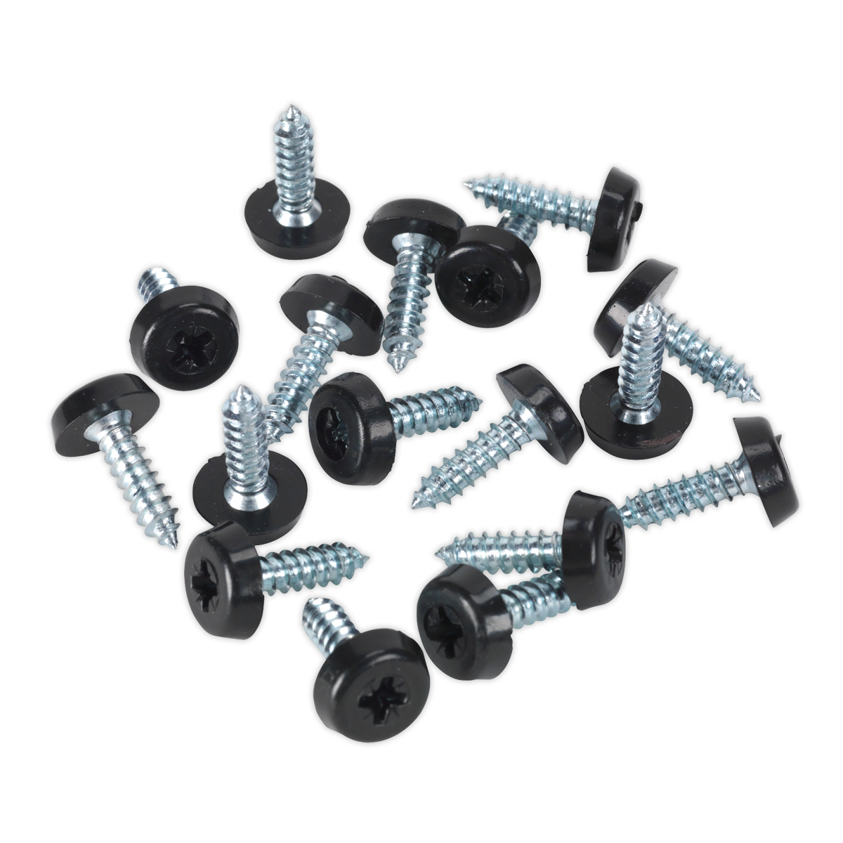 4.8 x 18mm Plastic Enclosed Head Black Numberplate Screw - Pack of 50