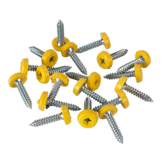 4.8 x 24mm Plastic Enclosed Head Yellow Numberplate Screw - Pack of 50