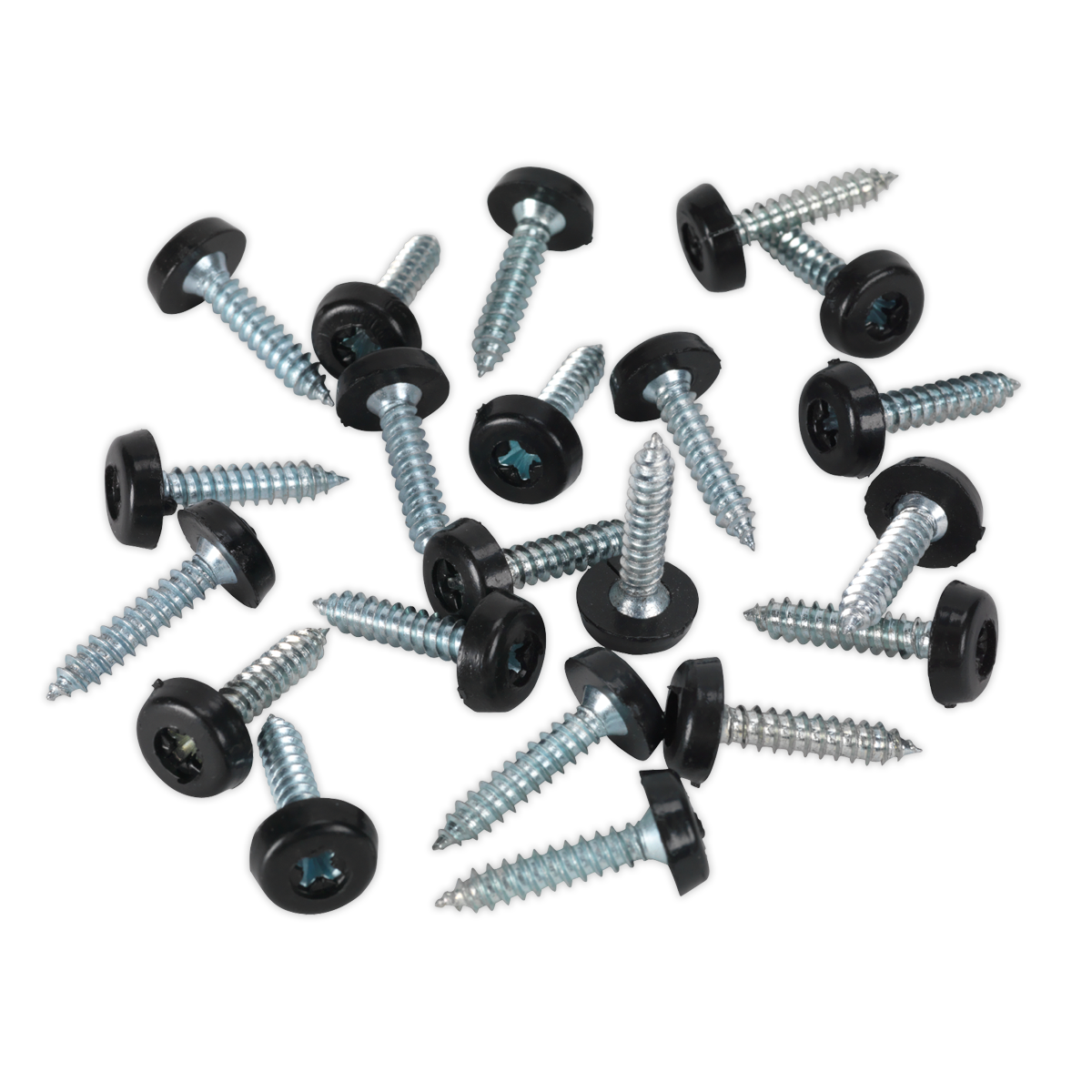 4.8 x 24mm Plastic Enclosed Head Black Numberplate Screw - Pack of 50