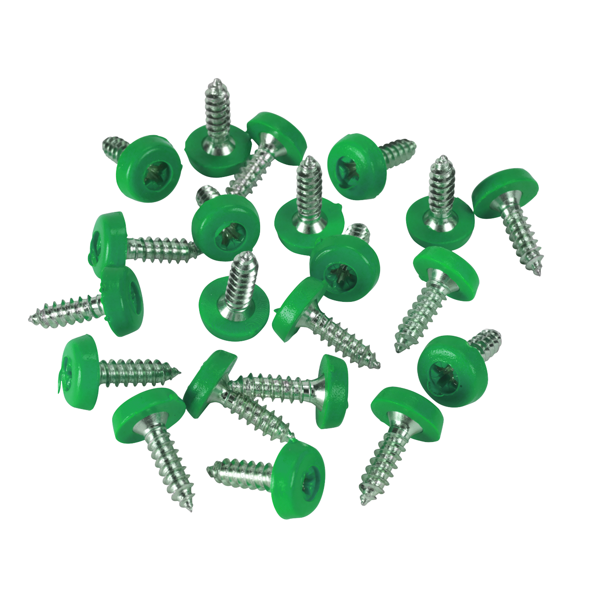 4.8 x 18mm Green Numberplate Screw - Pack of 50