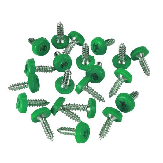 4.8 x 18mm Green Numberplate Screw - Pack of 50