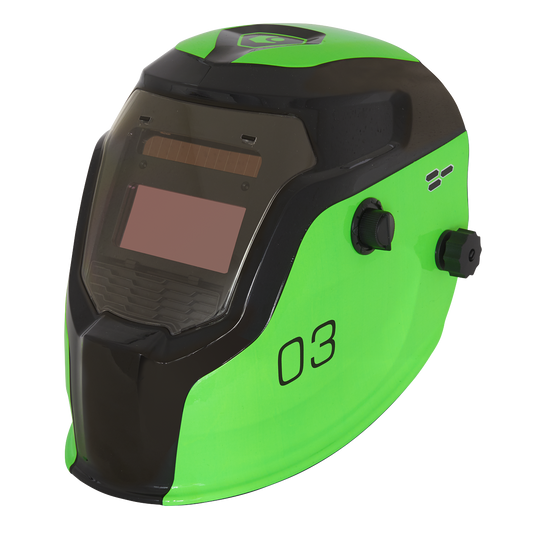 Auto Darkening Welding Helmet - Shade 9-13 - Green