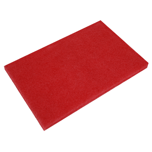 12 x 18 x 1" Red Cleaning and Buffing Pads - Pack of 5