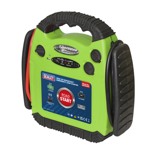 900A 12V RoadStart® Emergency Jump Starter - Hi-Vis Green