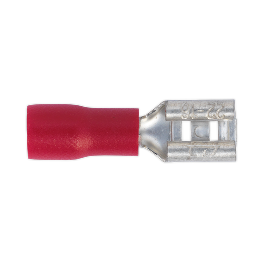 4.8mm Red Push-On Female Terminal - Pack of 100