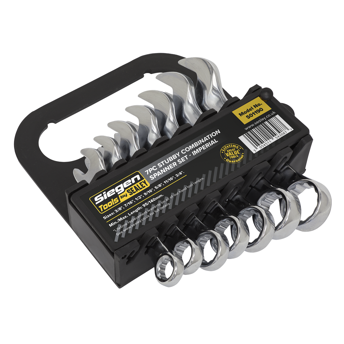 7pc Stubby Combination Spanner Set - Imperial