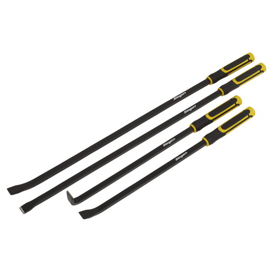 4pc Heavy-Duty Pry Bar Set with Hammer Cap