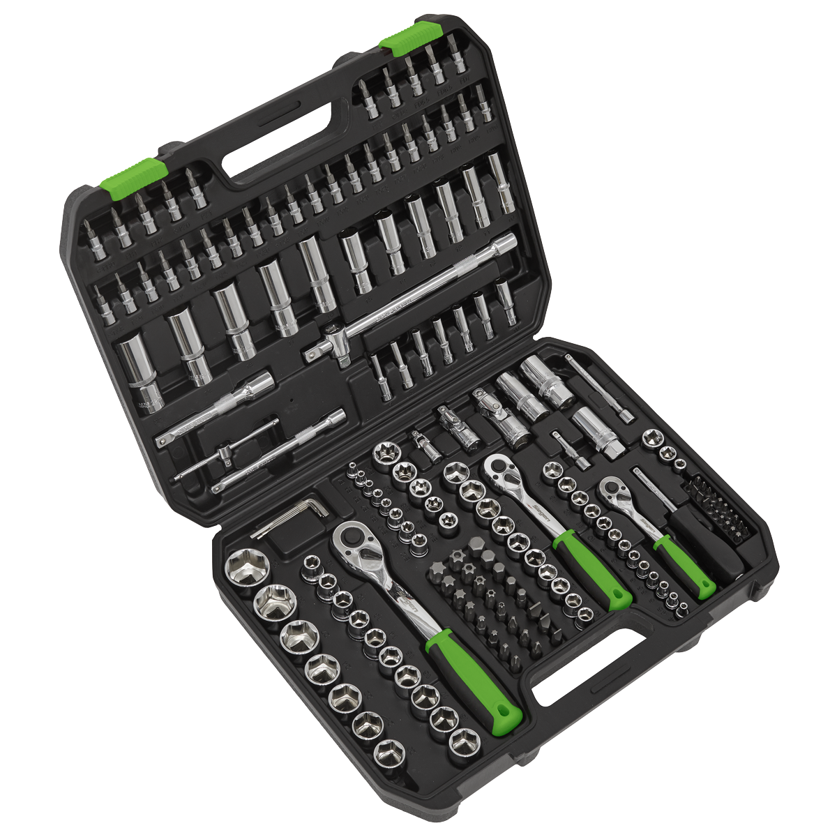 171pc 1/4", 3/8" & 1/2"Sq Drive Socket Set