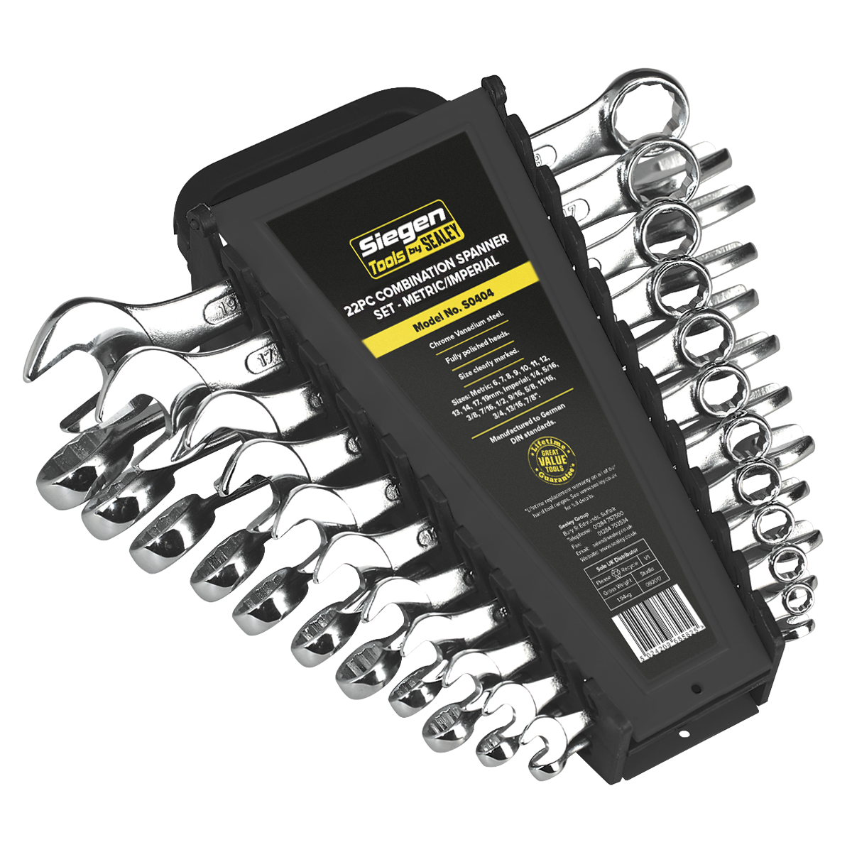 22pc Combination Spanner Set - Metric/Imperial