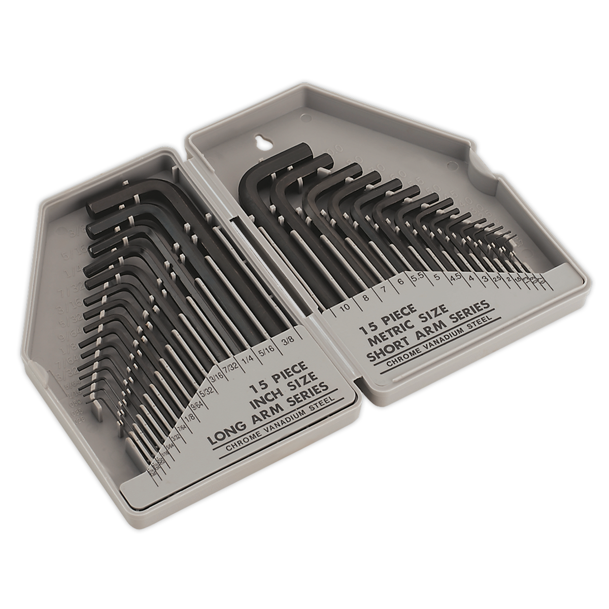 30pc Long/Short-Arm Hex Key Set - Metric/Imperial