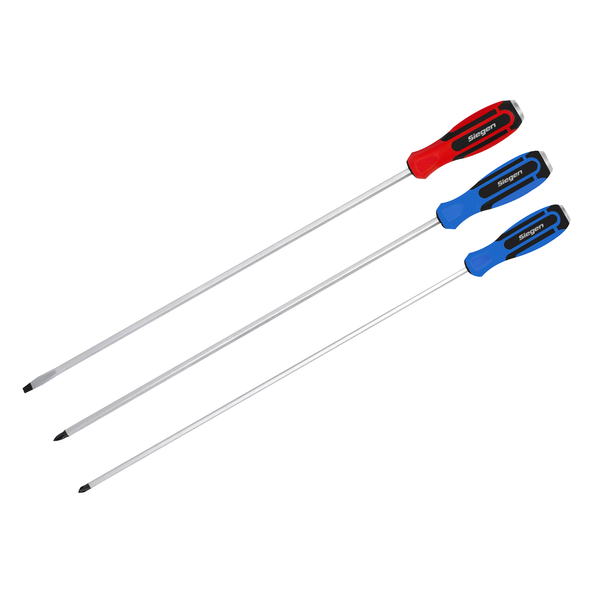 3pc 450mm Extra-Long Hammer-Thru Screwdriver Set