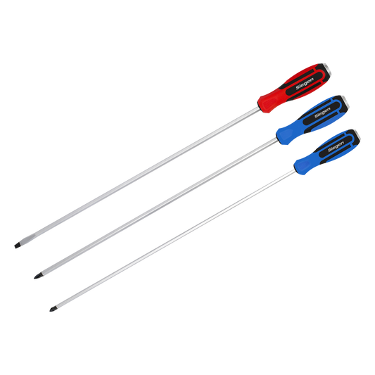 3pc 450mm Extra-Long Hammer-Thru Screwdriver Set